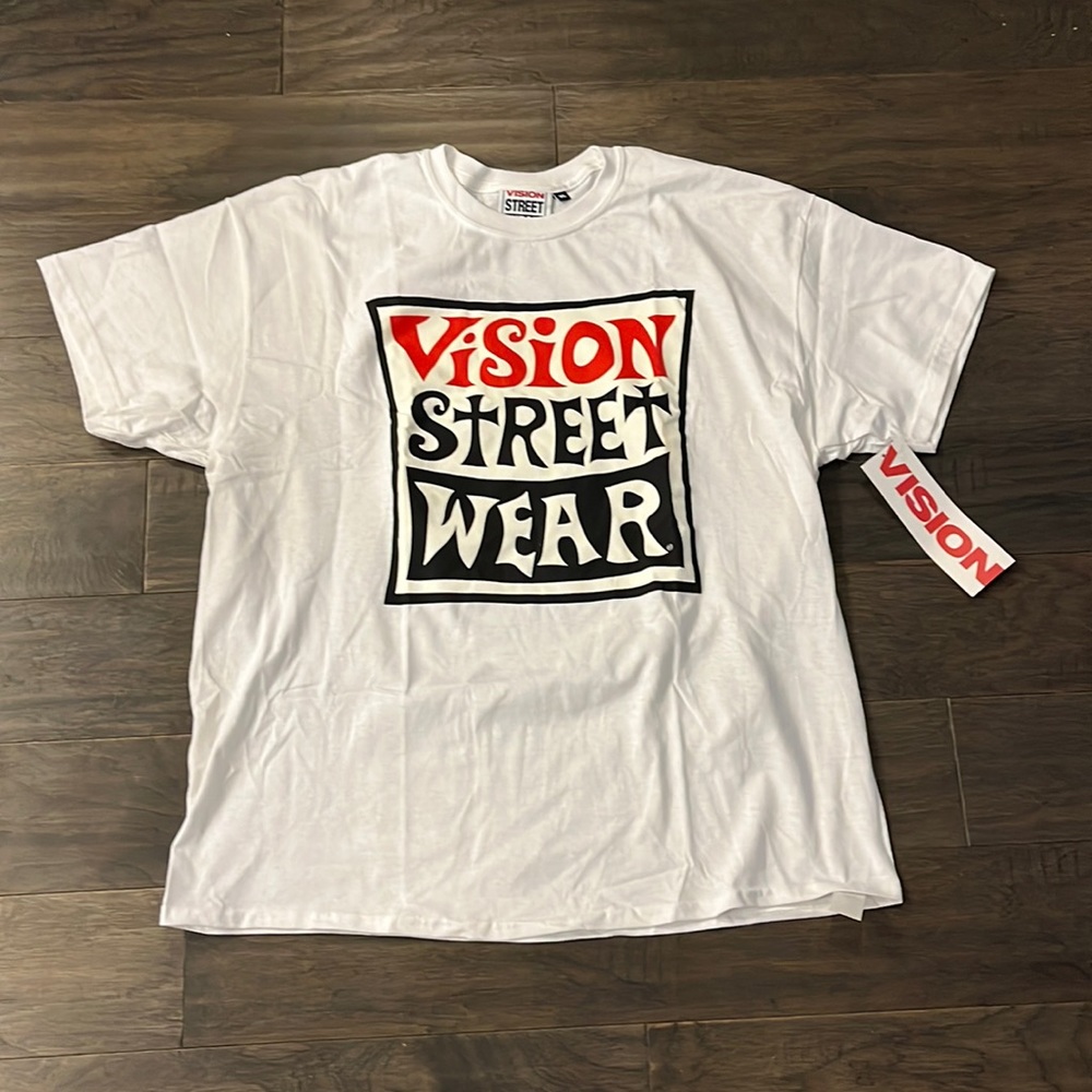 Vision Street Wear VSW mens skate skateboard t shirt white size XL authentic